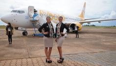 Foto de la galería: Flybondi aterrizó por primera vez en Posadas