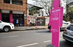 Foto de la galería: Fuerte campaña rosa para concientizar sobre el Cáncer de Mama, sobre la calle Bolívar de Posadas