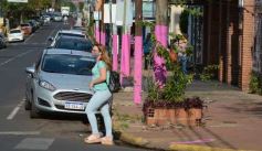 Foto de la galería: Fuerte campaña rosa para concientizar sobre el Cáncer de Mama, sobre la calle Bolívar de Posadas