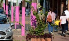 Foto de la galería: Fuerte campaña rosa para concientizar sobre el Cáncer de Mama, sobre la calle Bolívar de Posadas