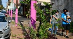 Foto de la galería: Fuerte campaña rosa para concientizar sobre el Cáncer de Mama, sobre la calle Bolívar de Posadas