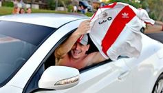 Foto de la galería: Hinchas de River recordaron la victoria ante Boca en Madrid con una caravana en Posadas