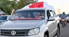 Foto de la galería: Hinchas de River recordaron la victoria ante Boca en Madrid con una caravana en Posadas