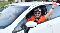 Foto de la galería: Hinchas de River recordaron la victoria ante Boca en Madrid con una caravana en Posadas