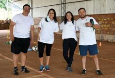 Foto de la galería: Clemente Rodríguez y Rolfi Montenegro presentes en la Clínica de Fútbol de la EBY en Posadas