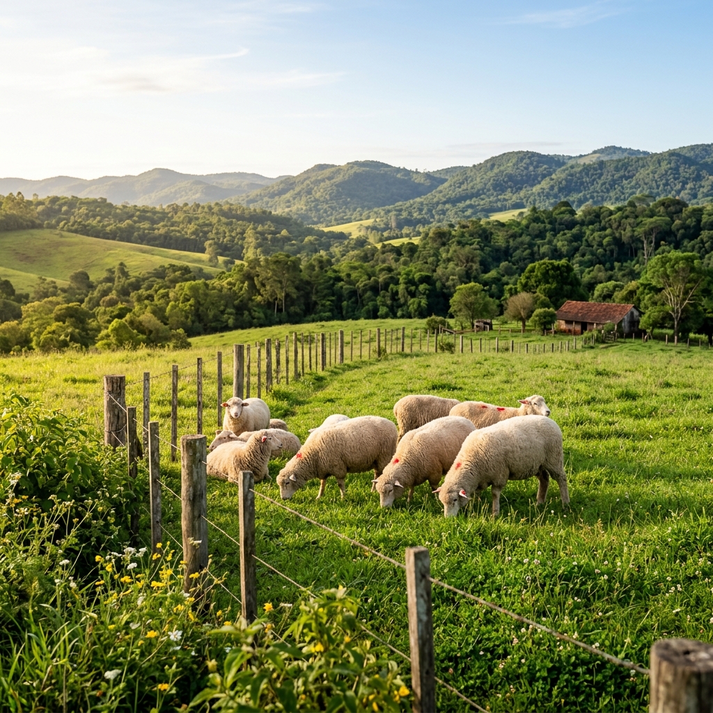 Ovejas en el campo