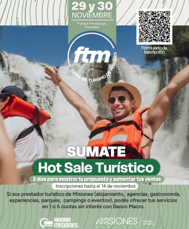 Empresas turísticas de Misiones podrán sumarse al "Hot Sale Turístico 2025"