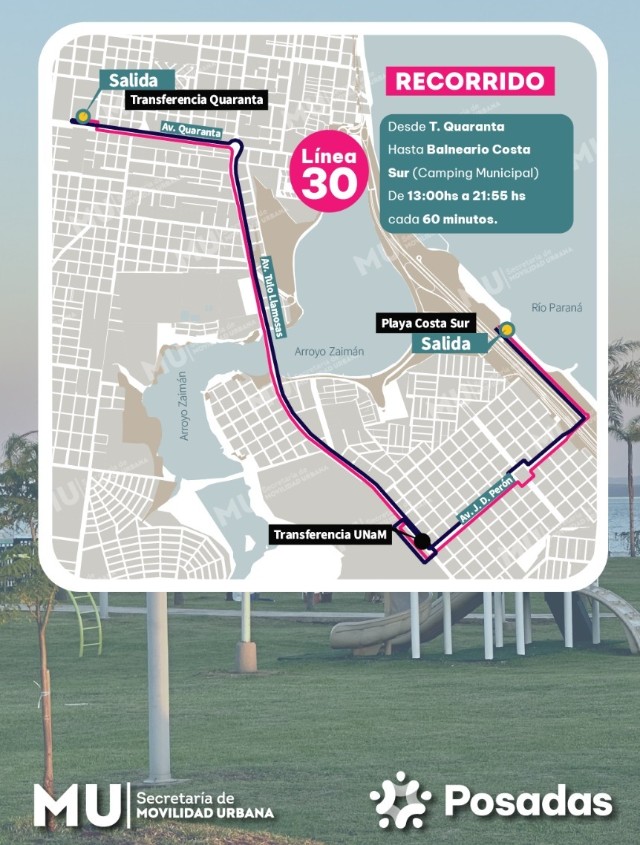 Imagen de la noticia: Habrá servicio especial de la línea 30 que conecta Costa Sur con distintos puntos de la ciudad