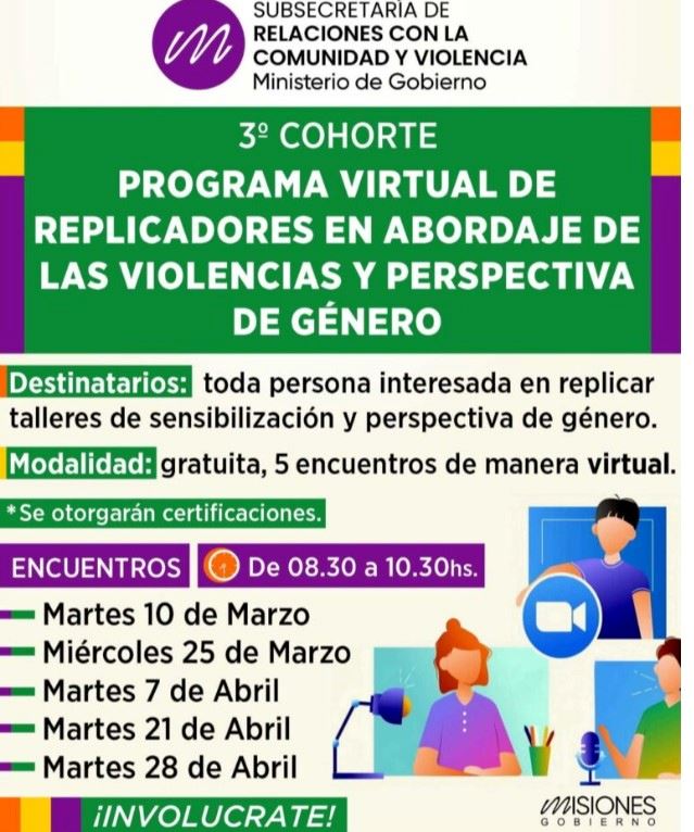 Capacitación virtual en prevención de violencias, abordaje y sensibilización 