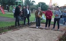 Se inauguró la primera cancha de tejo en una plaza pública en el barrio El Libertador 