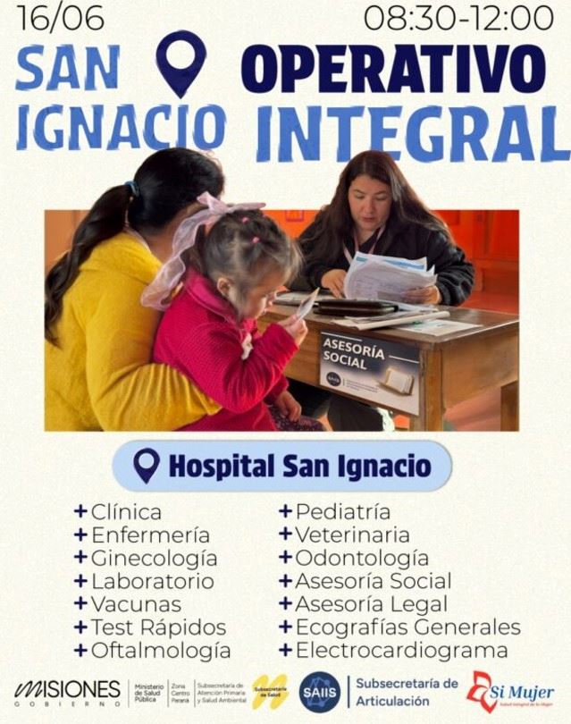 Los servicios de los programas SIMisiones y SIMujer el martes 16 se brindarán en San Ignacio