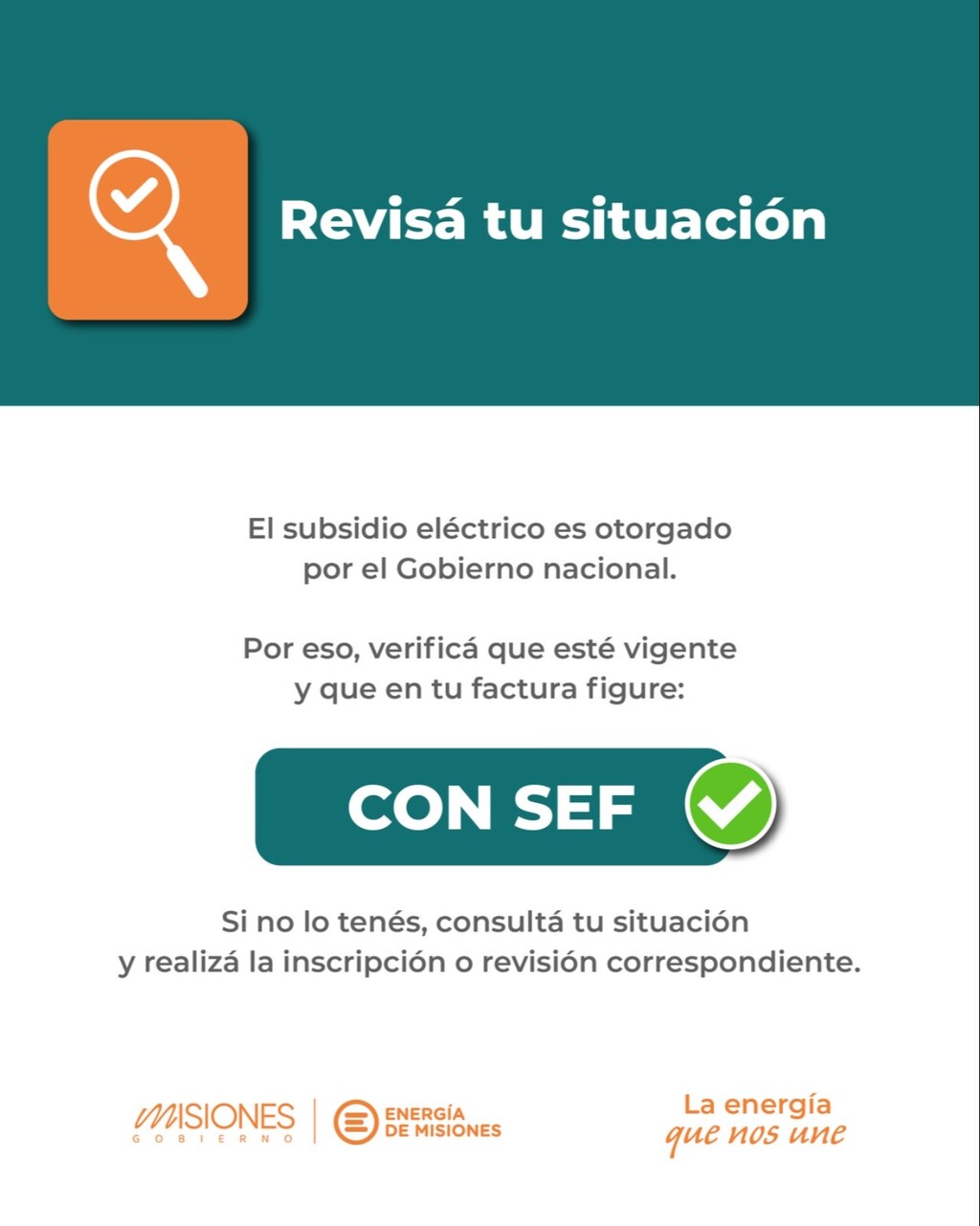 Régimen diferencial de subsidios eléctricos para Misiones: recomiendan a los usuarios verificar si están inscriptos en el SEF