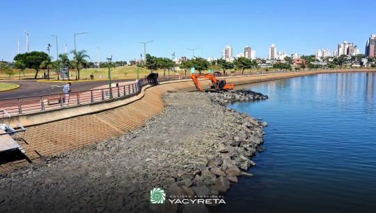 Yacyretá avanza en las obras de pedraplén en la Costanera de Posadas
